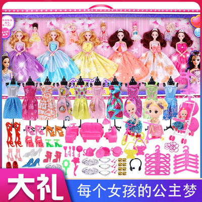 6号 妙娃芭比比美洋娃娃套装仿真大礼盒儿童玩具女童公主地摊批发|ru