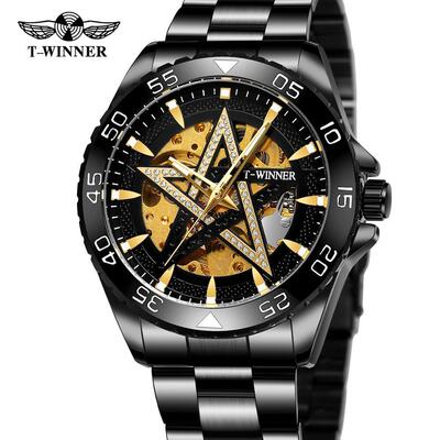 winner Winner 8192 Europe and America Style man fashion leisure time Five-pointed star Mechanical watch Automatic mechanical watch