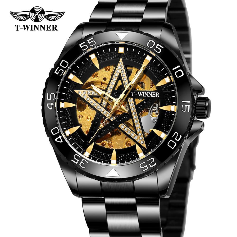 winner Winner 8192 Europe and America Style man fashion leisure time Five-pointed star Mechanical watch Automatic mechanical watch