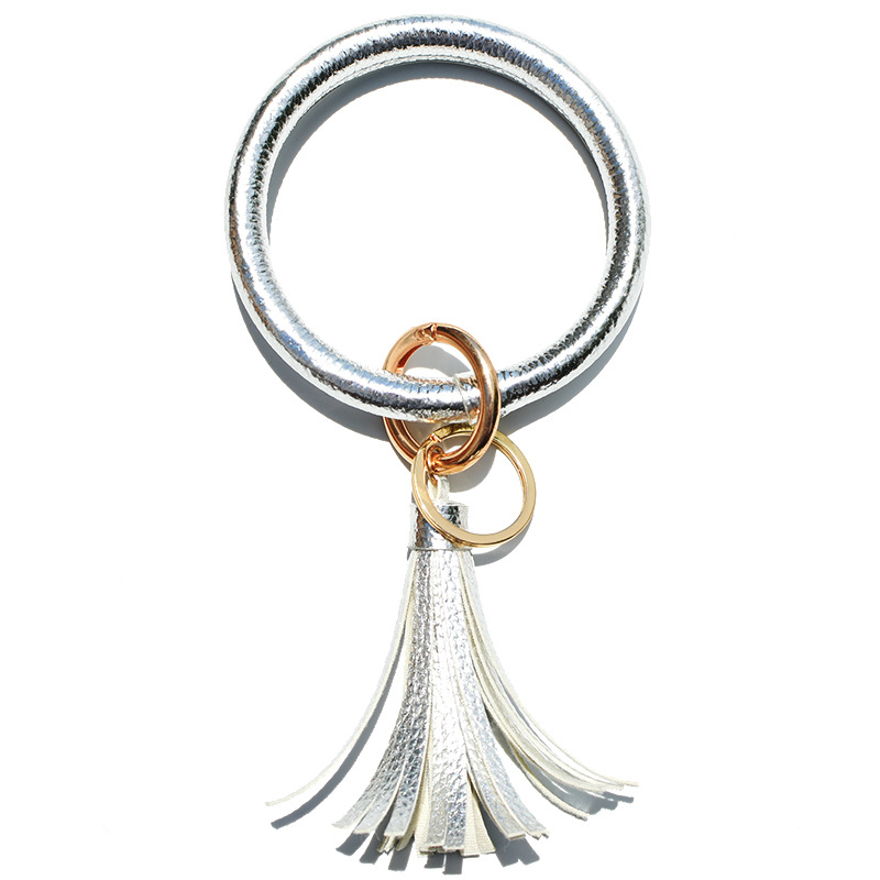 Style Simple Bloc De Couleur Fleur Faux Cuir Unisexe Pendentif De Sac Porte-clés display picture 3