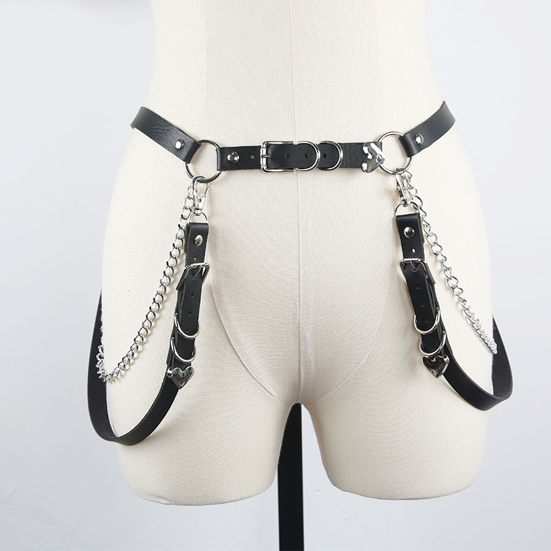 Spot Harajukki Dark Black Lili Tower Tessual Punk Gothic Style Belt Decoration JK Waist Chain Back Belt Cool