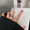 European and American hip -hop cold air street shooting ring personality wide surface opening index finger ring chain buckle joint ring ring 1166