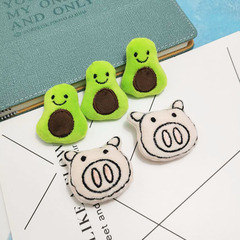 Cute avocado cartoon doll plush brooch creative girl heart bag clothing pendant animal head pin