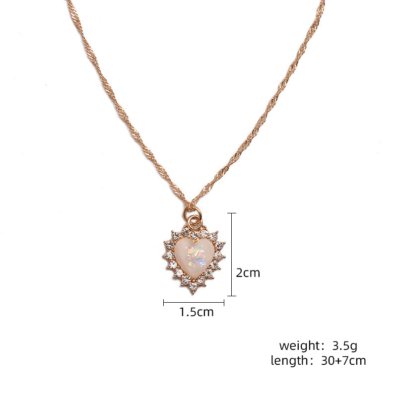 Korea Rhinestone Zircon Chocker Necklace Simple Opal Forest Clavicle Chain Wholesale Nihaojewelry display picture 1