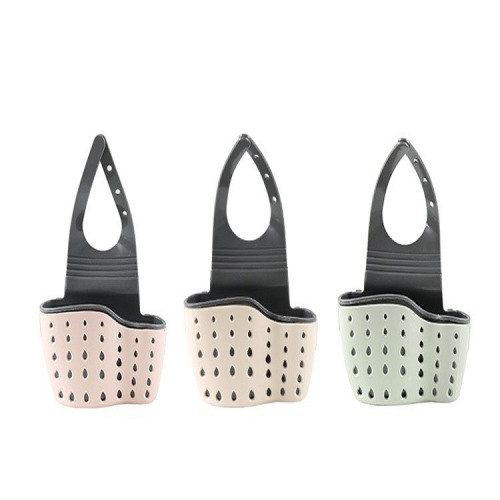 Creative storage adjustable hook drain basket kitchen shelf faucet sponge drain basket