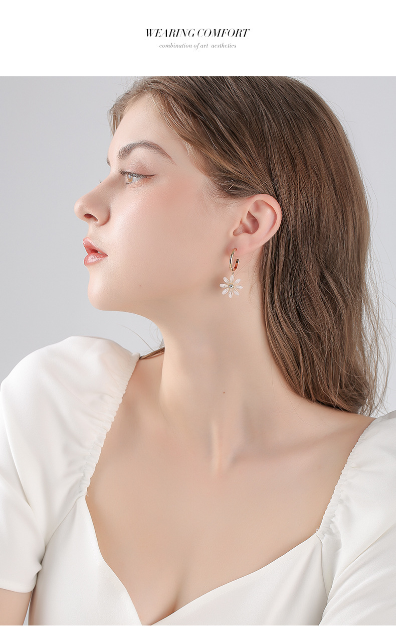 New Fashion Fairy Flower Earrings 925 Silver Needle Personalized Earrings Wholesale Nihaojewelry display picture 6