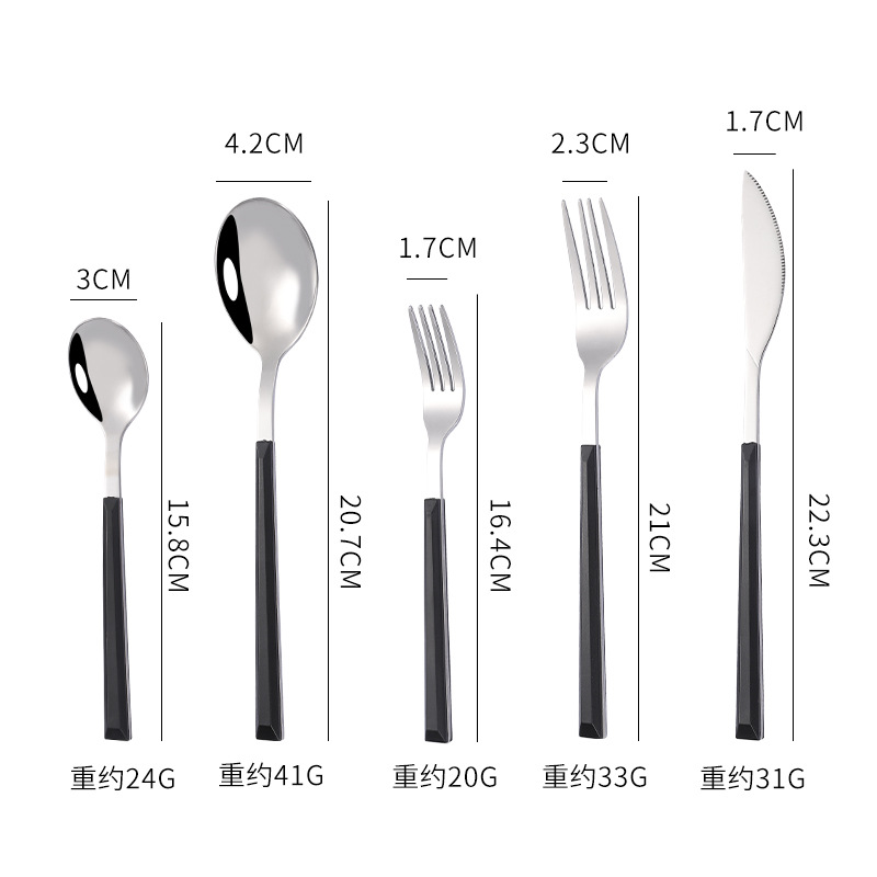 Conjunto de mango negro de cinco piezas