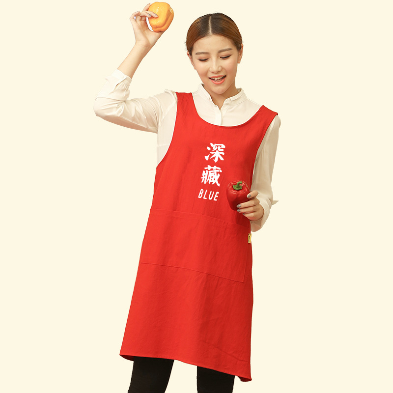 Cocina hogar delantal anti-fouling moda mujer lindo estilo coreano japonés falda trabajo hombres adultos Impresión de logotipo personalizado