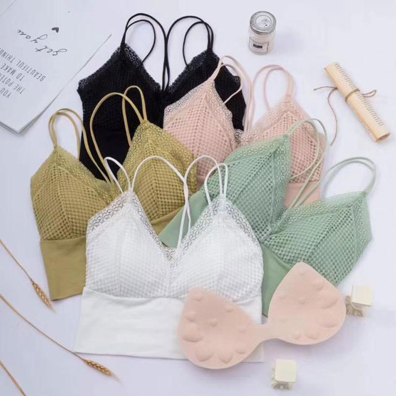 吊带背心女外穿带胸垫小背心女士性感蕾丝美背杯垫文胸内搭女裹胸