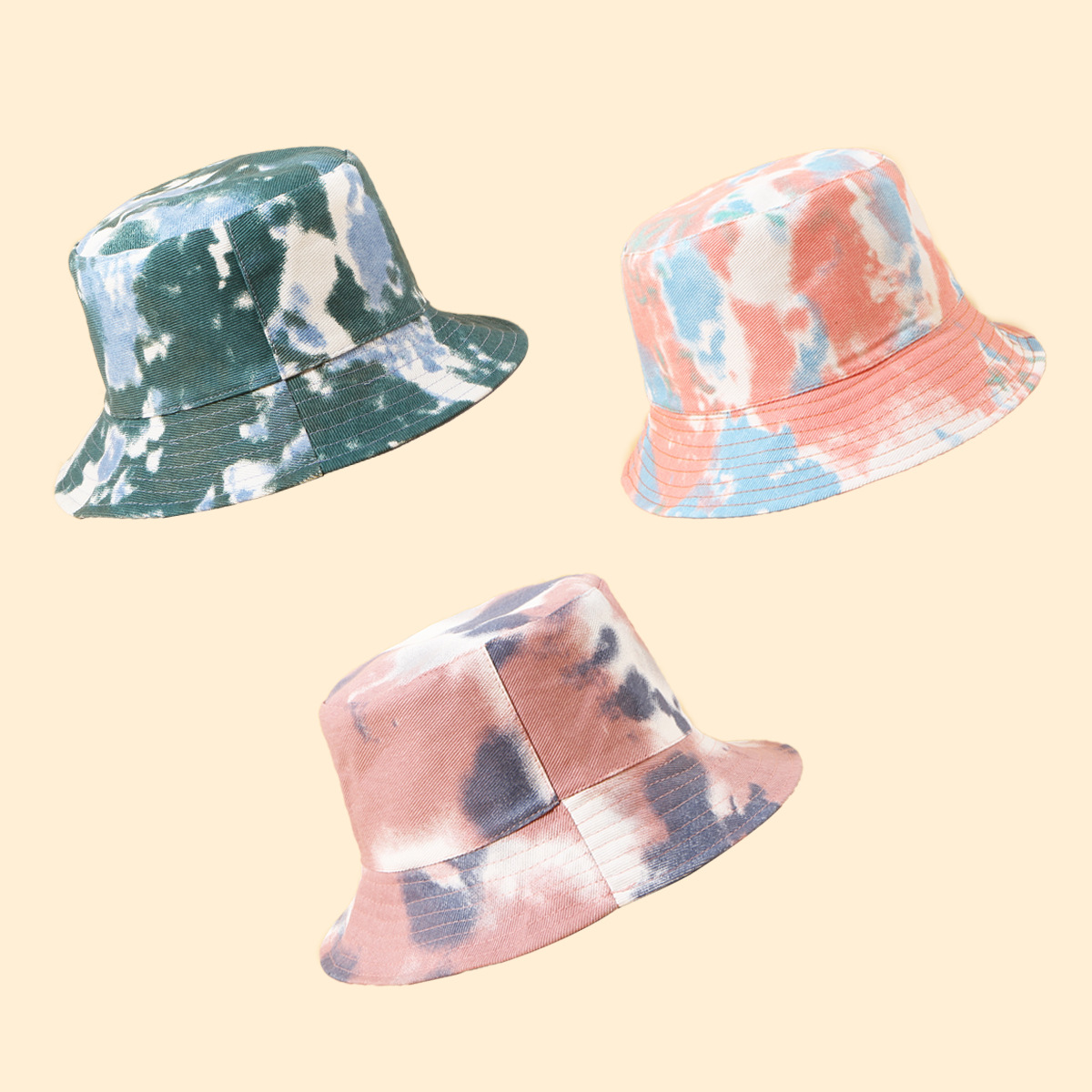 Fisherman Hat Sunscreen Sunscreen Tie-dye Big Brim Hat Korean Fashion Wild Basin Hat Color Hat Travel Hat display picture 15