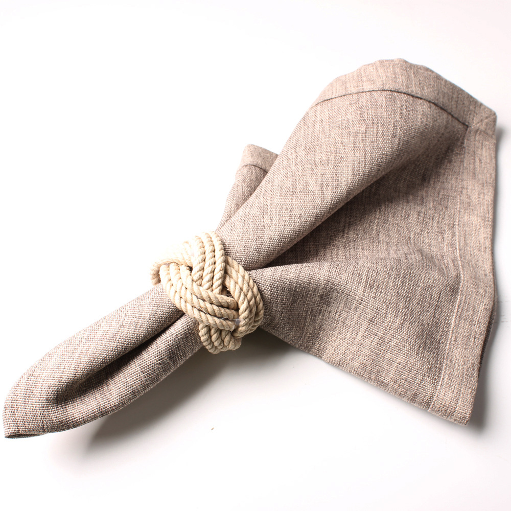 25g Weight Napkin ring Kitchen and drinking utensils 1 Set of 6 Quantity Indoor, Daily Occasion Hemp Rope Material Solid Color Pattern Casual Style Casual Solid Color Hemp Rope Napkin Ring 1 Set Of 6 4