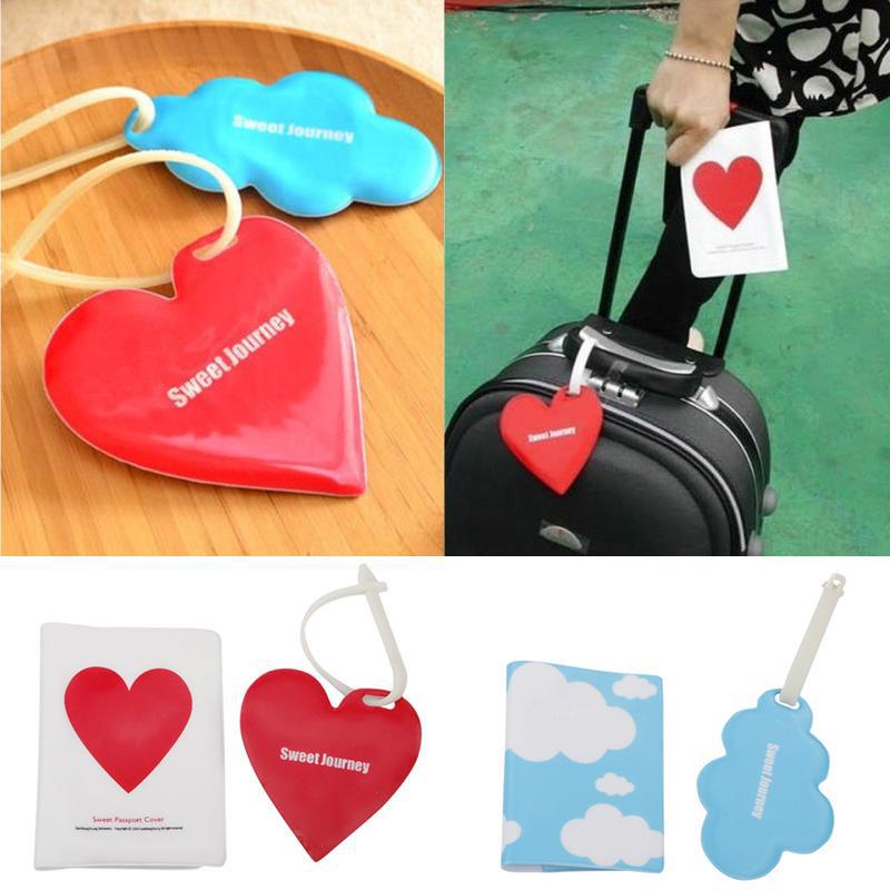 Practical Red Heart/Blue Cloud Designed Travel Passport Hold