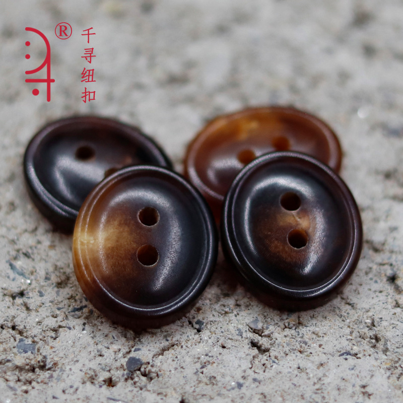 手作棉麻苎麻扎染外套开衫茶服禅服纽扣天然椭圆形真牛角纽扣