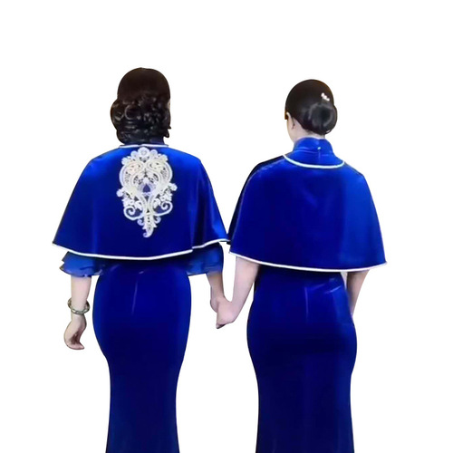 Chinese Dresses qipao cheongsam dresses style female Chinese long modified velvet cheongsam catwalk show costume