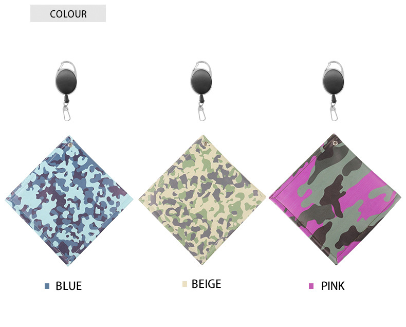 Fashion New Korean Trendy Golf Ball Hanging Ring Wipes Camouflage Double-sided Cotton Golf Ball Wipes Nihaojewelry display picture 10