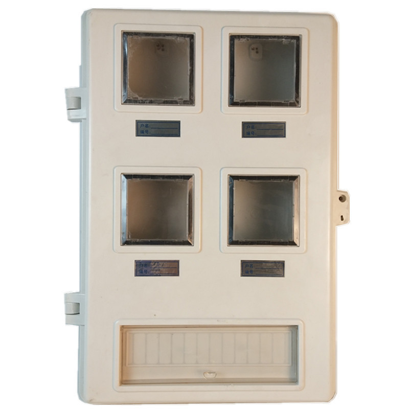 玻璃钢单相电表箱  带开关盒4户机械电表箱 塑钢电子式低压配电箱