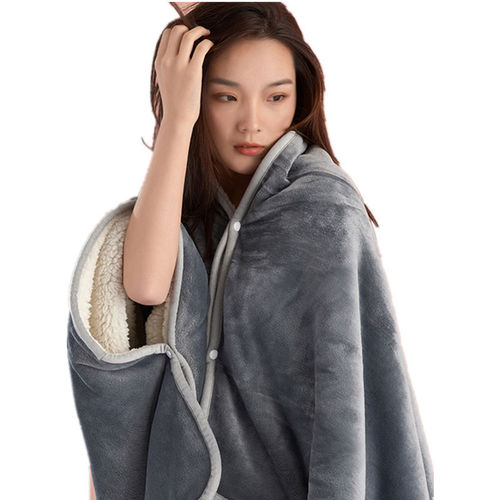 日式韩式吸湿排汗多功能法兰绒毯子披肩摇粒绒毯盖毯围裙保暖毛毯