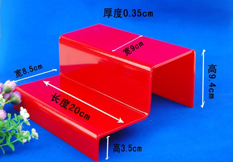 亚克力/二层梯架/鞋架/鞋子钱包饰品展示架/光泽度好透明性高