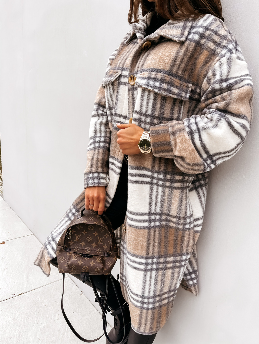 Women'S Elegant Fashion Plaid Button Single Breasted Coat display picture 2