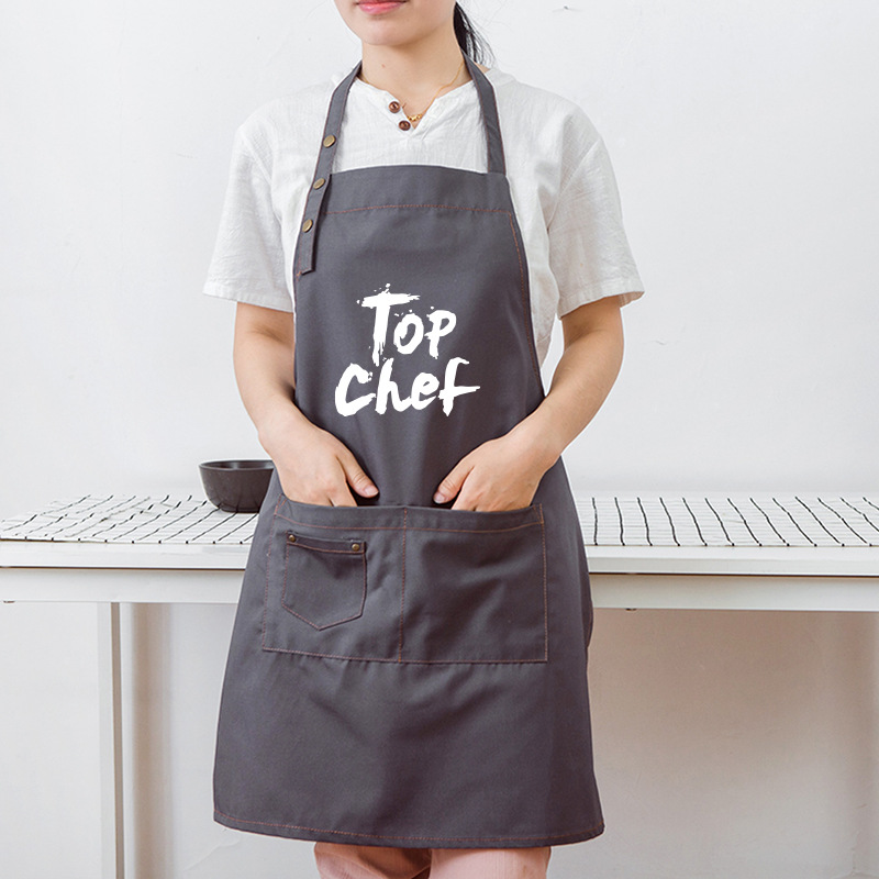 Chef moda delantal Workwear leche tienda de té Denim Workwear bar adulto verano transpirable impresión logo imprimible