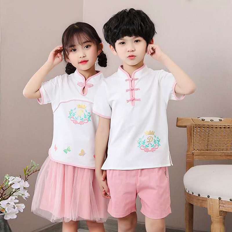 new pattern kindergarten Park service Summer wear Chinese style Hanfu pupil school uniform Ancient Chinese Literature Search children Class clothes graduation Costume