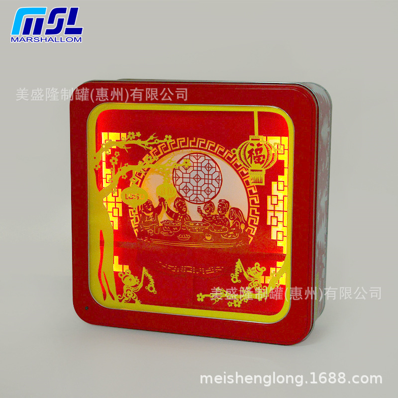 春节礼盒供应，开窗加手工剪纸铁盒，特色铁罐，开窗铁盒供应
