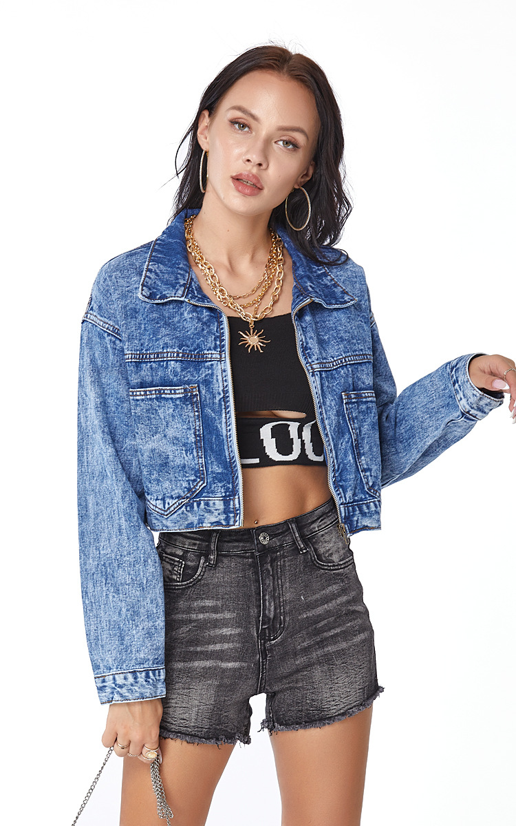 lapel all-match denim jacket  NSSY9494