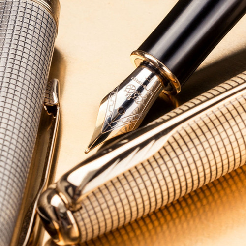 Jinhao 75 Zall series fountain pen for practicing calligraphy metal grid silver ink bag fountain pen gift giving quick delivery