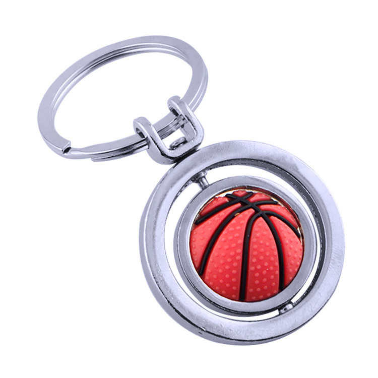 Personalized Creative Rotating Basketball Football Golf Keychain World Cup Commemorative Small Gift LOGO