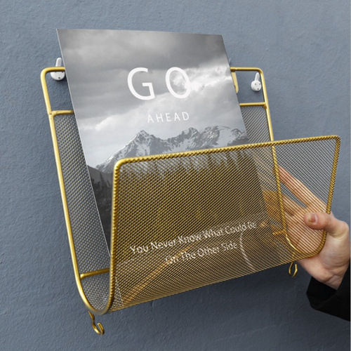 Nordic ins iron wall hanging wall bookshelf storage rack wall magazine rack simple living room book rack