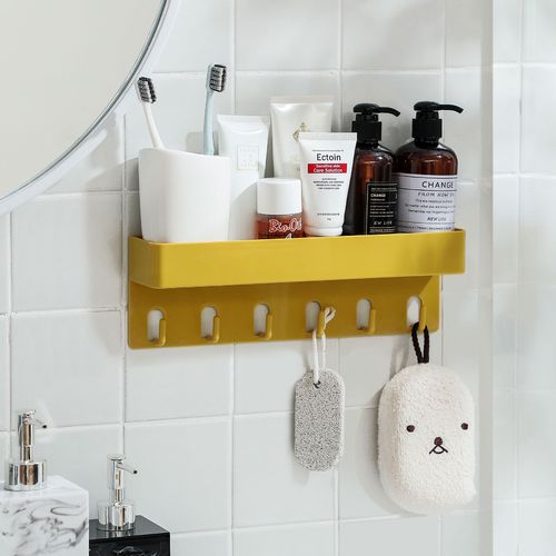 Bathroom bathroom punch-free storage rack washbasin wall-mounted storage rack towel rack hook kitchen storage rack