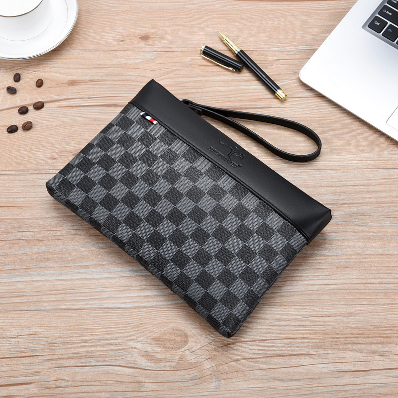 2022 trendy men's handbag men's handbag fashion handbag portable letter envelope mobile phone bag clip bag trendy Wallet