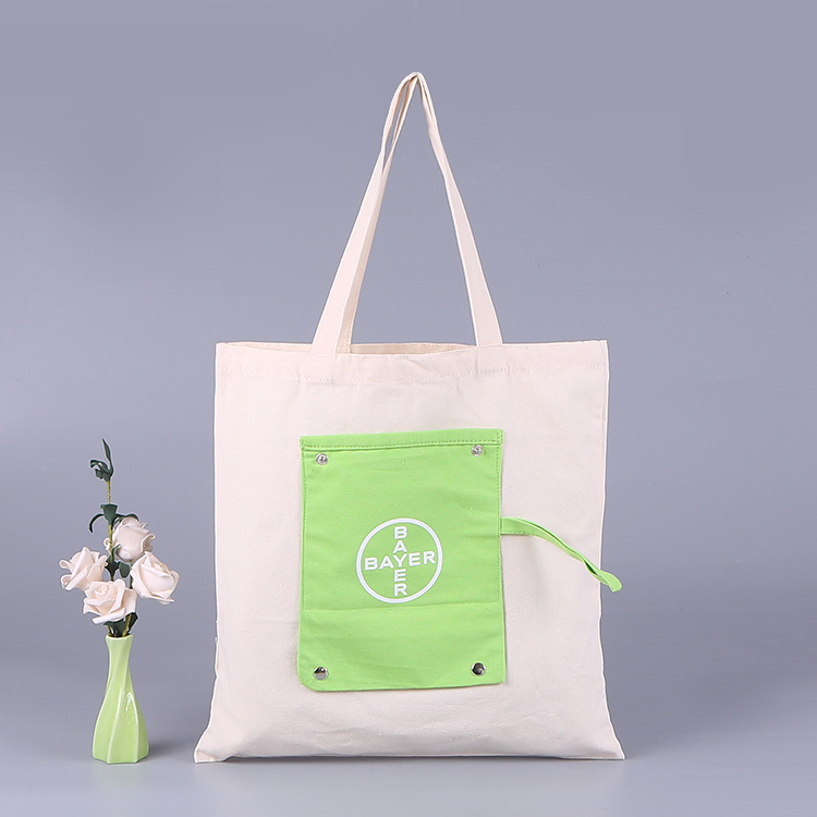 便携折叠超市购物袋 创意广告印花帆布袋定制 清新手提棉布袋定做