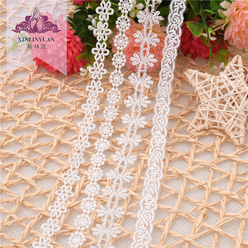 新品黑白色1.5cm镂空水溶小花边 家纺服饰辅料 刺绣花边项链花边