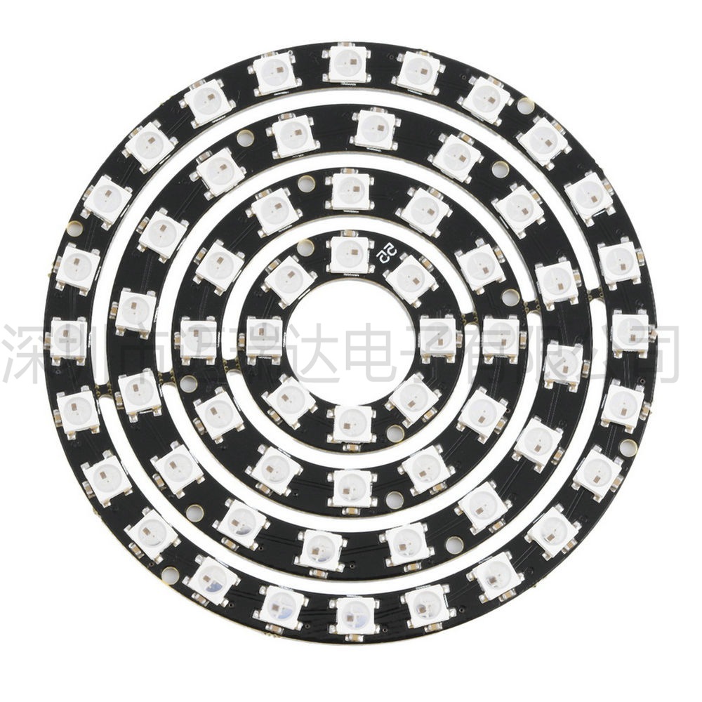 60位 WS2812 5050 RGB LED 内置全彩驱动彩灯开发板 四合一灯板