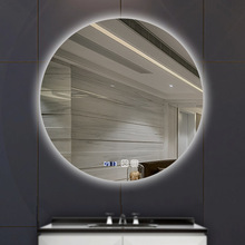 外發光暖色調智能藍牙觸控led鏡子 多功能浴室鏡 酒店工程燈鏡