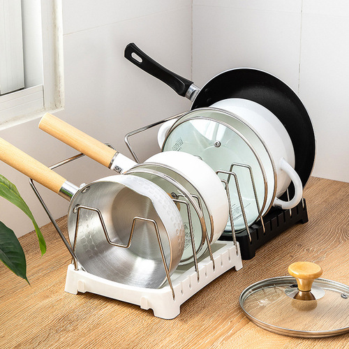 Four-bracket spacing adjustable U-shaped slot pot lid rack multi-purpose kitchen pot and dish storage and organizing rack cutting board rack