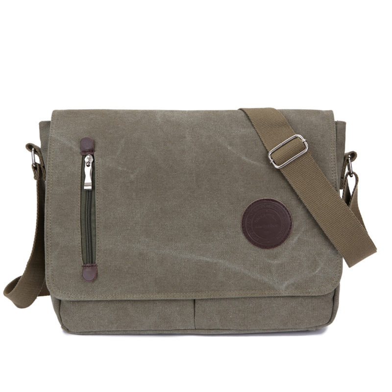 跨境新款男士帆布单肩包大容量复古斜挎包定制LOGO量大优惠|ms