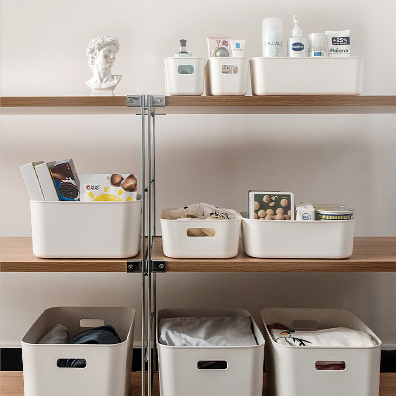 1件代发手提塑料收纳筐杂物零食收纳盒 浴室厨房用品整理箱无盖|ru