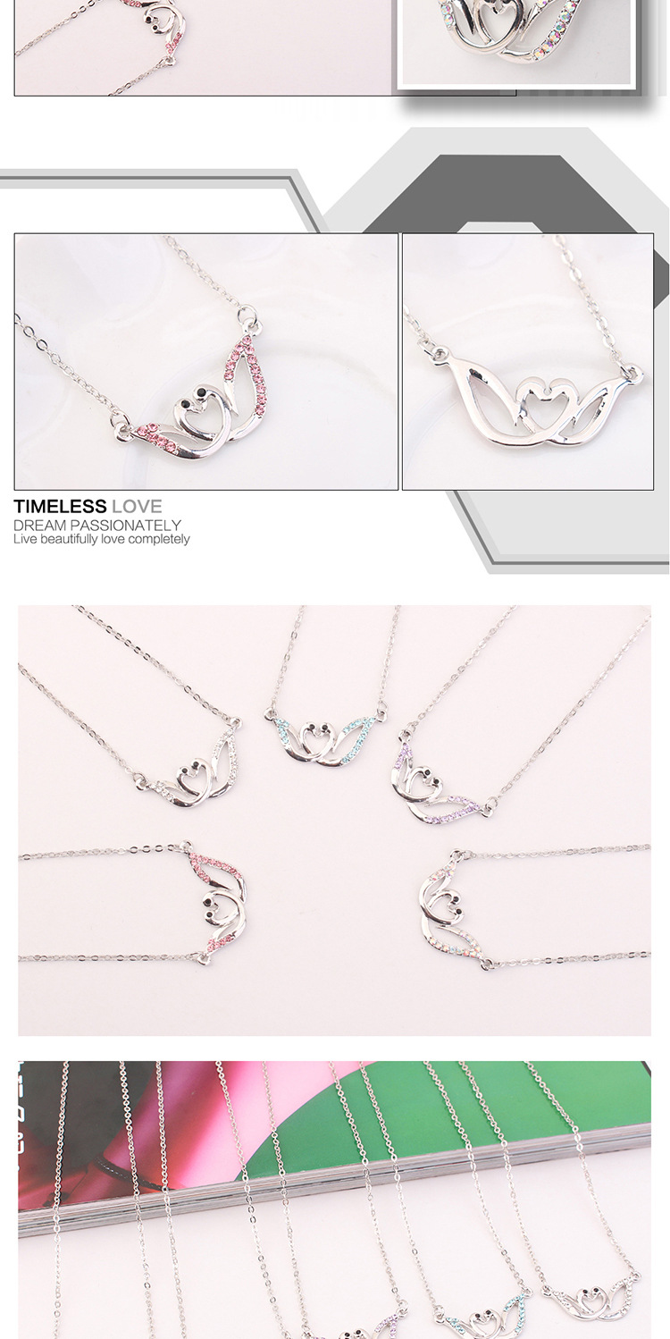 1 Piece Fashion Swan Alloy Hollow Out Inlay Rhinestones Womenu0027S Necklace
