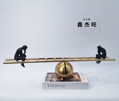 Sample room decoration thinker staircase creative soft decoration office study bookshelf ironwork craftwork ornament