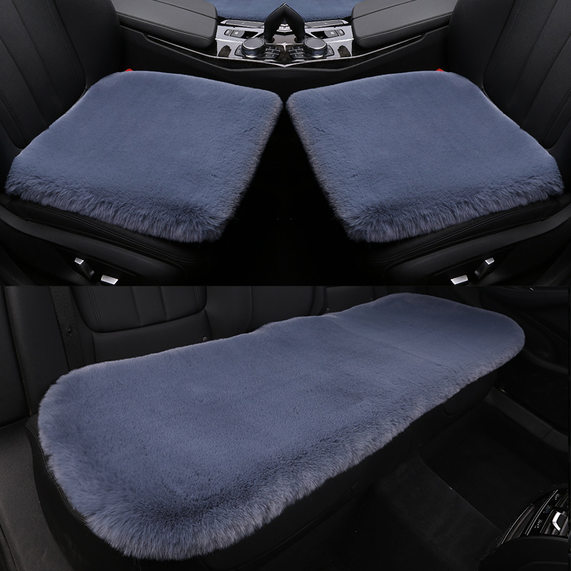Seat cushion, seat cover, Universal Rabbit Fur Mat - gray