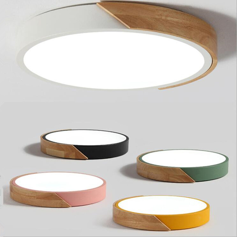 Northern Europe Log Macaroon bedroom Ceiling lamp ultrathin modern Simplicity square balcony a living room LED Ceiling lamp