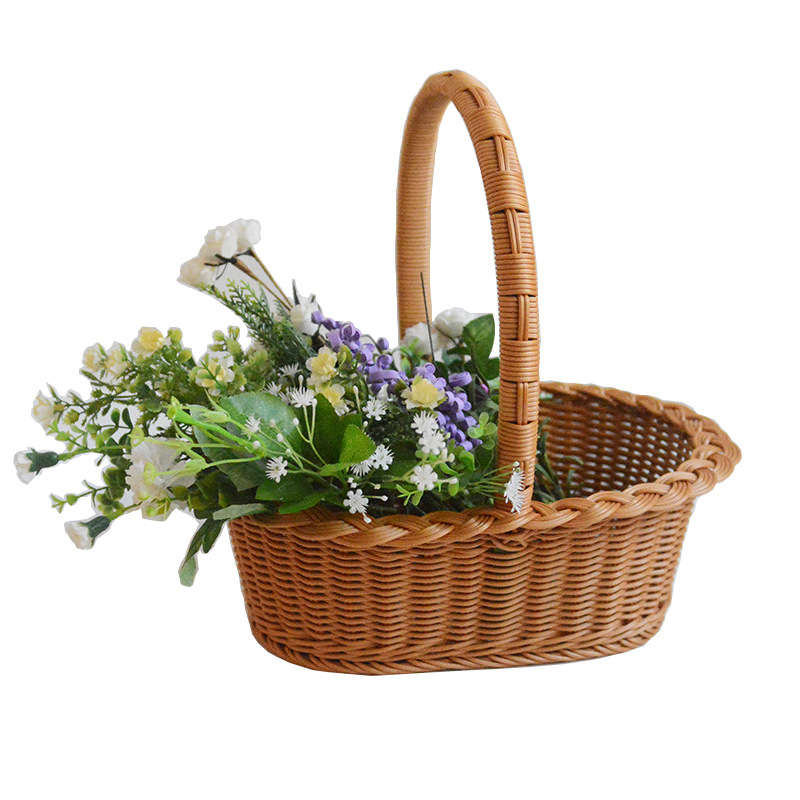 레이스 핸드 바스켓 대형 38x28x15/40cm