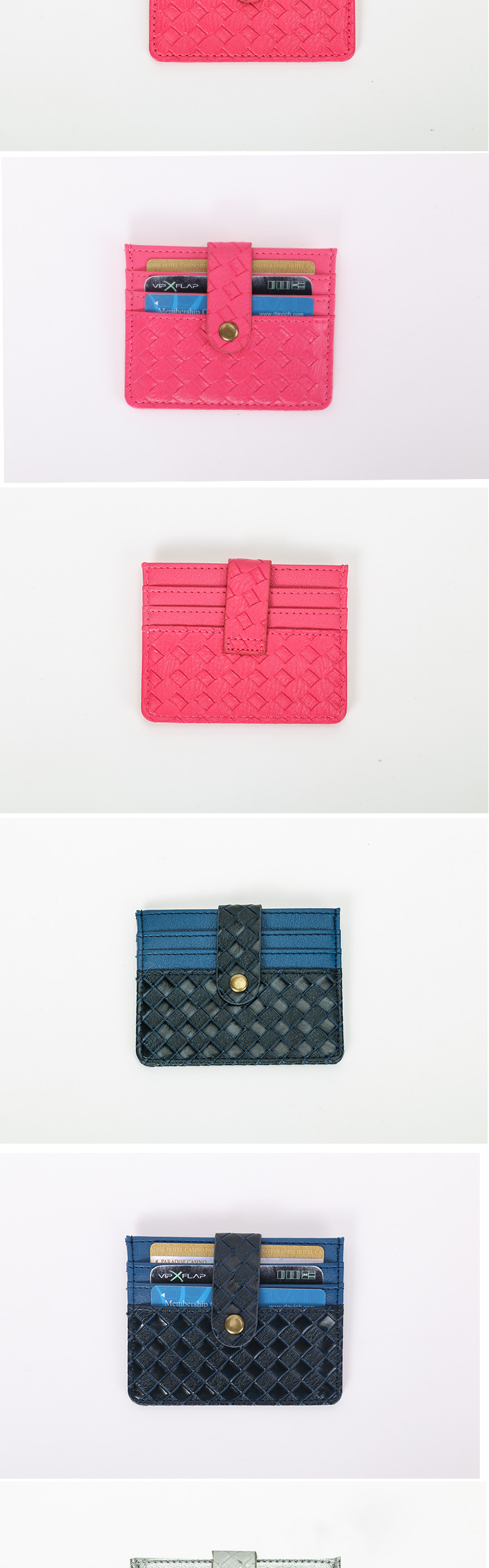 Korean Fashion Simple Multi-card Slot Short Card Holder Woven Pattern Coin Purse Mini Card Holder Girl's Wallet Summer New display picture 6