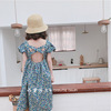 Skirt, hydrolate, dress, small princess costume, summer clothing, floral print, backless, new collection, for 3-8 years old