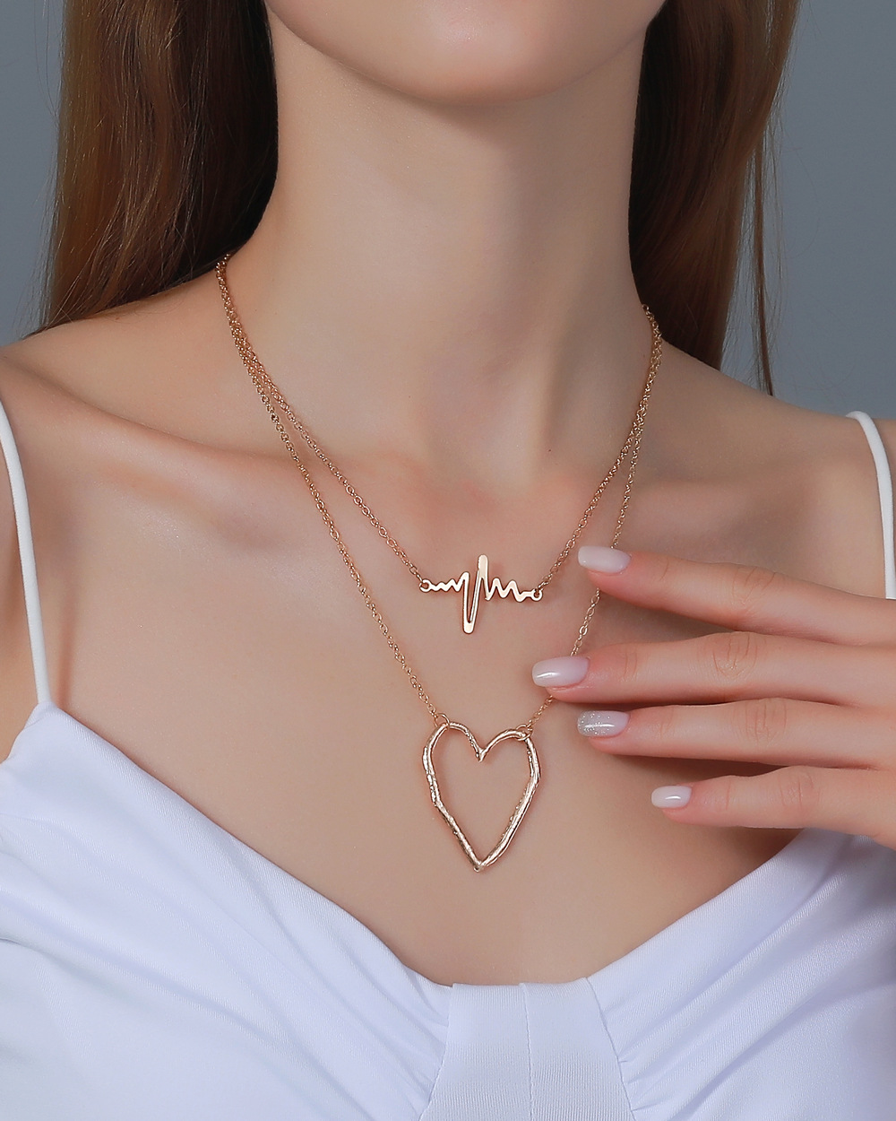 Simple Style Heart Alloy Wholesale Necklace display picture 2