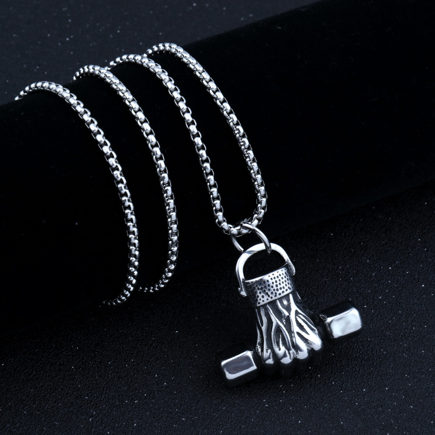 Fist Pendant Necklace For Men In Titanium Steel Trendy Accessory_voghion.com