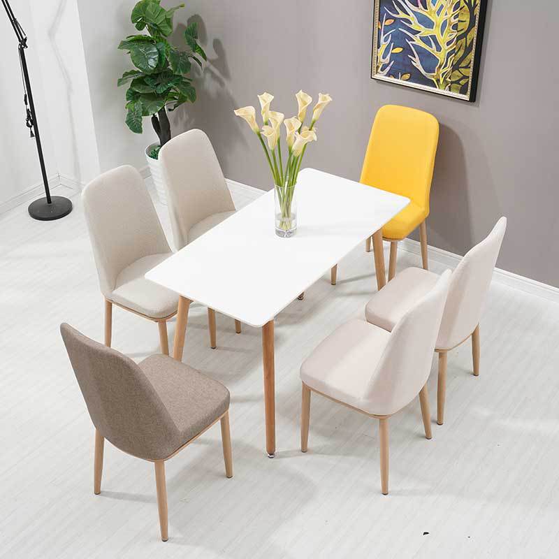 热销北欧风餐椅糖果色布艺椅子家用餐桌椅酒店商场铁艺椅子批发|ms