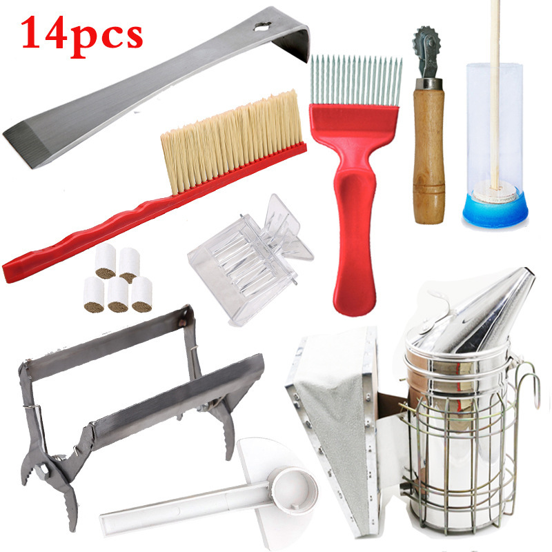 Beekeeping suit tool smoke sprayer suit nest frame clip bee brush scraper honey taking tool King cage clip honey cutting fork Beekeeping suit tool smoke sprayer suit nest frame clip bee brush scraper honey taking tool King cage clip honey cutting fork